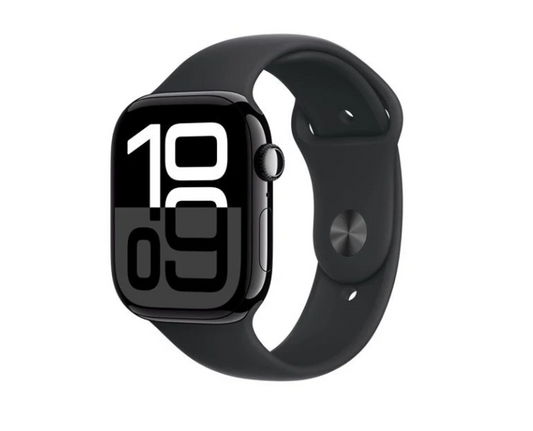 Apple Watch Series 10 GPS + Cellular Jet Black Aluminum Case with Black Sport Band